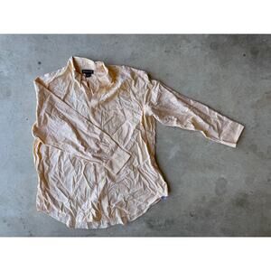 Land's End Button-Down Oxford Shirt – Peach – Size 18.5 (34/35)